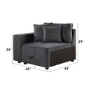 Silvester Gray Left Facing Chair W/2 Pillows - Ornate Home