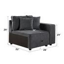 Silvester Gray Right Facing Chair W/2 Pillows - Ornate Home