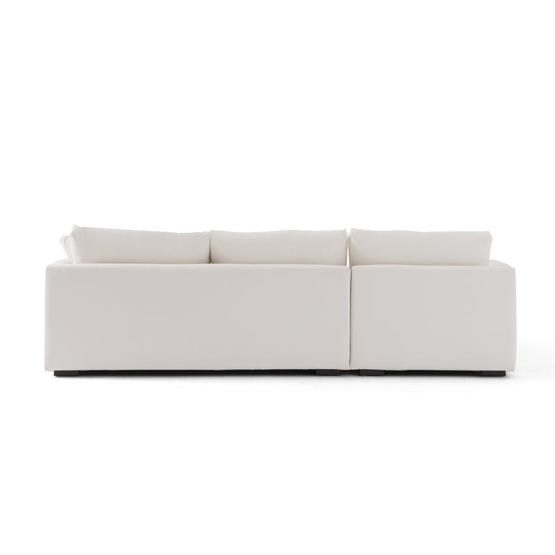 Sydney White 2pc LAF Chaise Sectional (110") - Ornate Home