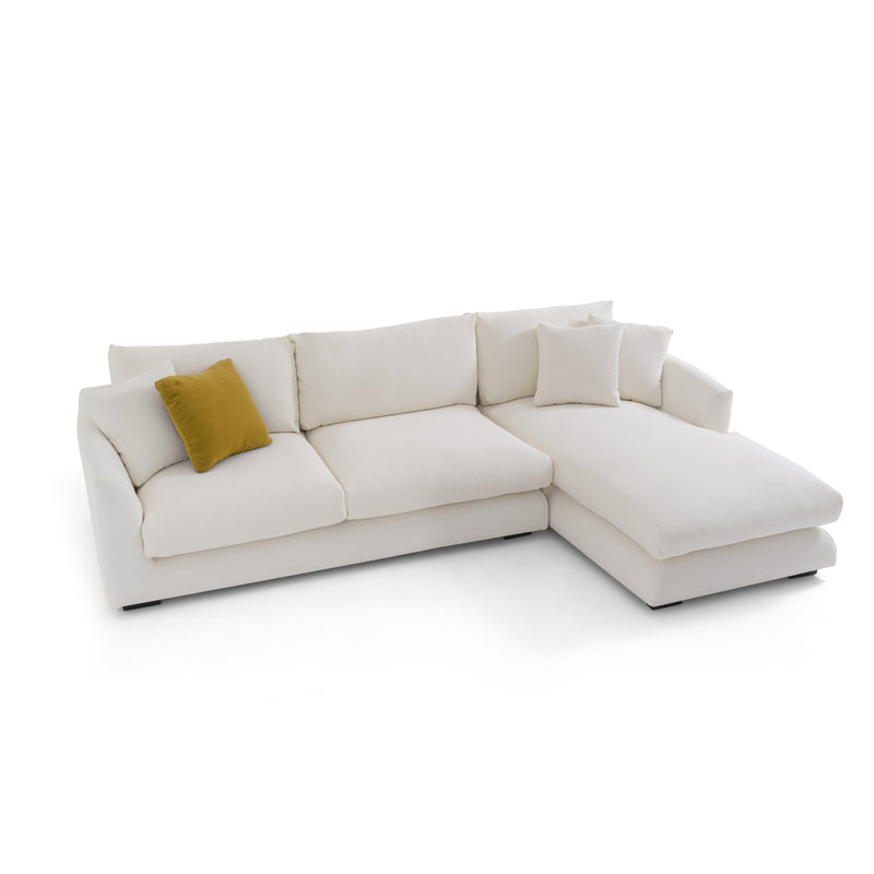 Sydney White 2pc RAF Chaise Sectional (110") - Ornate Home