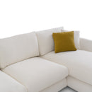 Sydney White 2pc RAF Chaise Sectional (110") - Ornate Home