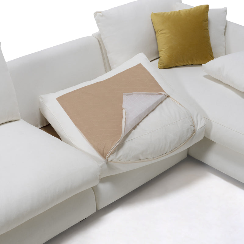 Sydney White 2pc RAF Chaise Sectional (110") - Ornate Home