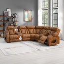 Taddeo Brown Power Motion Sectional Sofa Set W/Power Headrest, Massage & Led - Ornate Home