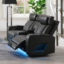 Taddeo Dark Gray Leatherette Power Motion Loveseat w/Console - Ornate Home