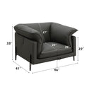 Tadi Black Top Grain Leather Chair - Ornate Home