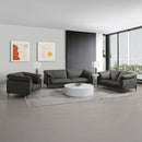 Tadi Black Top Grain Leather Loveseat - Ornate Home