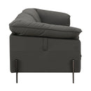 Tadi Black Top Grain Leather Loveseat - Ornate Home