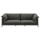 Tadi Black Top Grain Leather Loveseat - Ornate Home