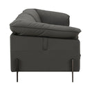 Tadi Black Top Grain Leather Sofa - Ornate Home