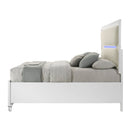 Tarian White Ek Bed W/Led & Storage - Ornate Home