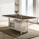 Tasnim Oak/Antique White Counter Dining Table - Ornate Home