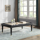 Tayden Natural/Black Coffee Table w/ Marble Top - Ornate Home