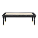Tayden Natural/Black Coffee Table w/ Marble Top - Ornate Home
