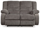 Tulen Gray Manual Reclining Loveseat - Ornate Home