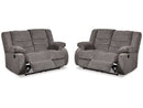 Tulen Gray Reclining Loveseats (Set of 2) (Online Special Price) - Ornate Home