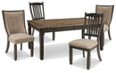 Tyler Creek Black/Grayish Brown Dining Table and 4 Chairs - Ornate Home
