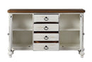 Vermont Antique White Console Cabinet - Ornate Home