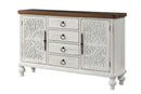 Vermont Antique White Console Cabinet - Ornate Home