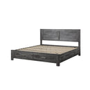 Vidalia Rustic Gray Oak Queen Bed w/ Storage - Ornate Home