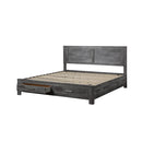 Vidalia Rustic Gray Oak Queen Bed w/ Storage - Ornate Home