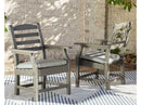 Visola Gray Outdoor Arm Chair w/ Cushion (Set of 2) - Ornate Home