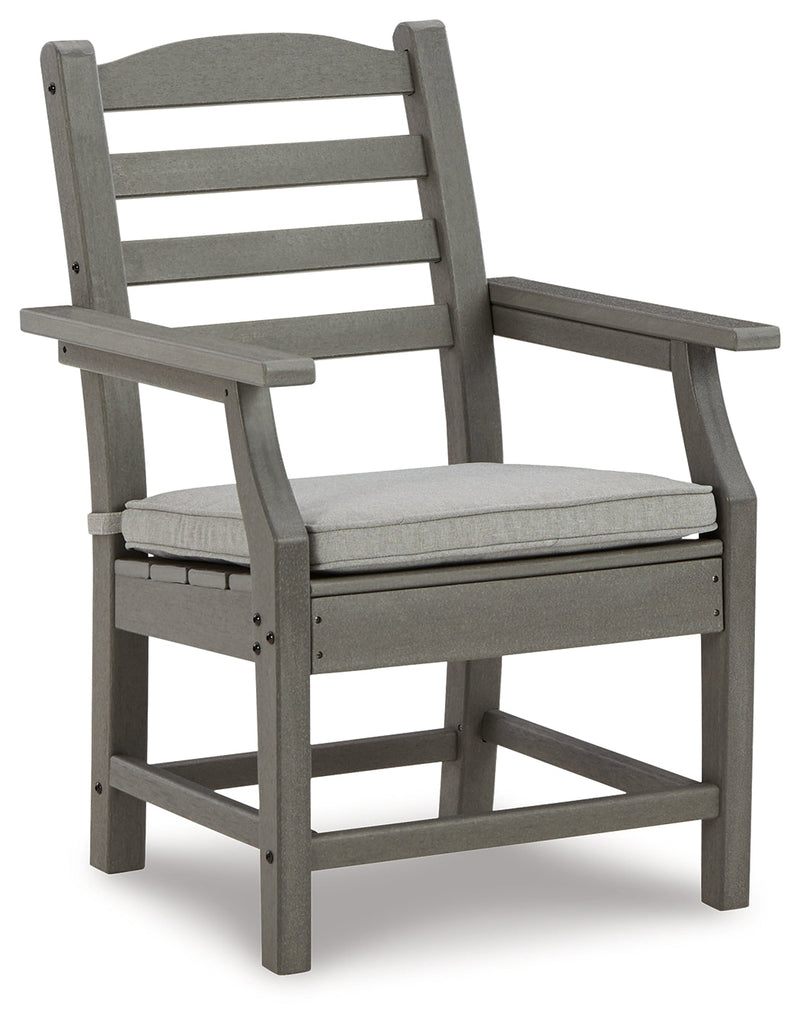 Visola Gray Outdoor Arm Chair w/ Cushion (Set of 2) - Ornate Home