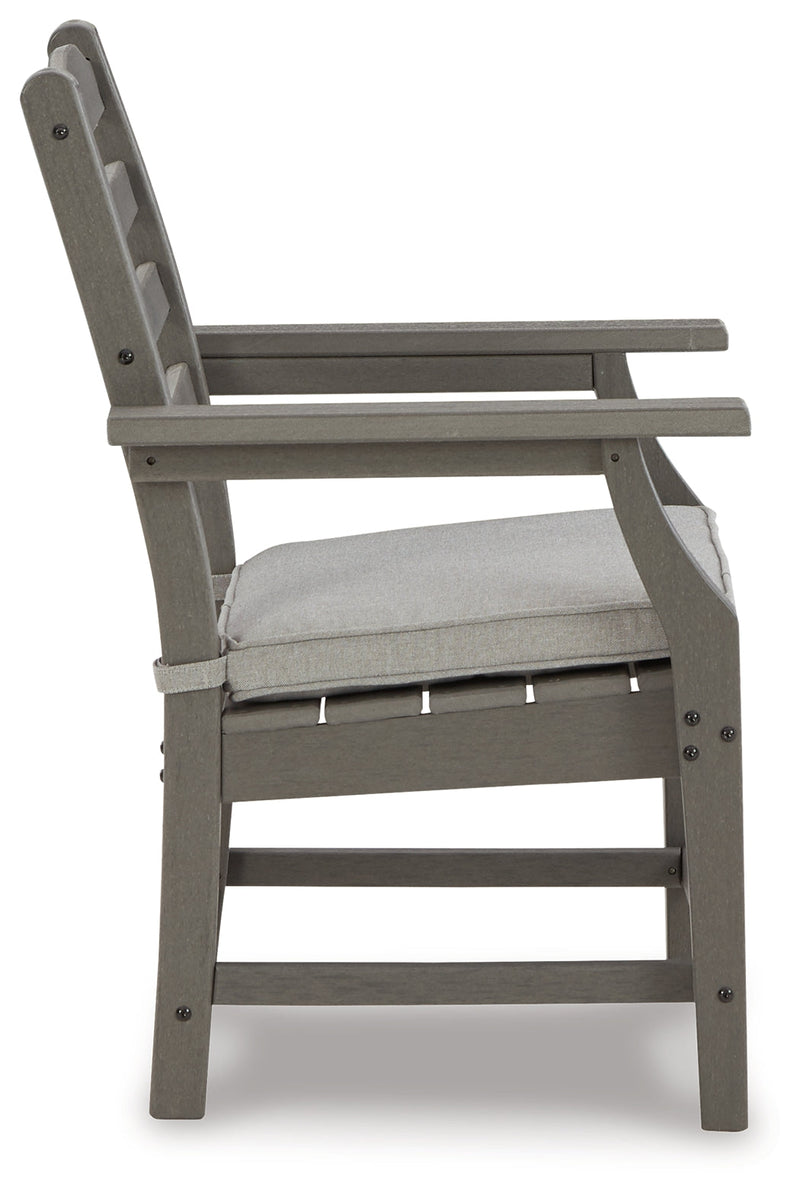 Visola Gray Outdoor Arm Chair w/ Cushion (Set of 2) - Ornate Home