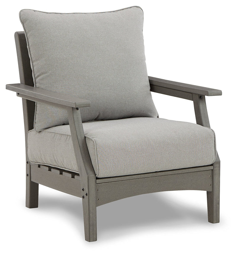 Visola Gray Outdoor Lounge Chair w/ Cushion (Set of 2) - Ornate Home