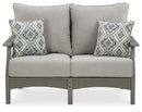 Visola Gray Outdoor Loveseat w/ Cushion - Ornate Home