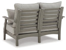 Visola Gray Outdoor Loveseat w/ Cushion - Ornate Home