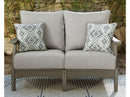 Visola Gray Outdoor Loveseat w/ Cushion - Ornate Home