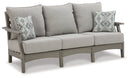Visola Gray Outdoor Sofa w/ Cushion - Ornate Home