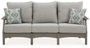 Visola Gray Outdoor Sofa w/ Cushion - Ornate Home