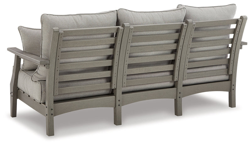 Visola Gray Outdoor Sofa w/ Cushion - Ornate Home