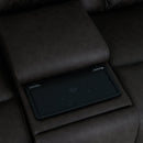 Wendell Dark Gray Microfiber Power Motion Loveseat w/Console - Ornate Home