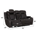 Wendell Dark Gray Microfiber Power Motion Loveseat w/Console - Ornate Home