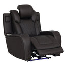 Wendell Dark Gray Microfiber Power Motion Recliner w/Storage,USB & LED - Ornate Home