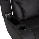 Wendell Dark Gray Microfiber Power Motion Recliner w/Storage,USB & LED - Ornate Home
