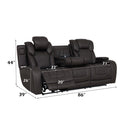 Wendell Dark Gray Microfiber Power Motion Sofa w/Dropdown Table - Ornate Home