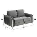Wenona Gray Velvet Loveseat - Ornate Home