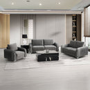 Wenona Gray Velvet Loveseat - Ornate Home