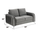Wenona Gray Velvet Loveseat - Ornate Home