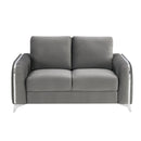 Wenona Gray Velvet Loveseat - Ornate Home