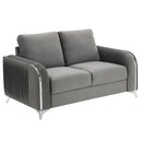 Wenona Gray Velvet Loveseat - Ornate Home
