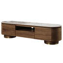 Willene Walnut Tv Stand W/Ceramic - Ornate Home