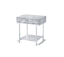 Wither White/Chrome Accent Table - Ornate Home