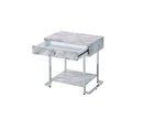 Wither White/Chrome Accent Table - Ornate Home