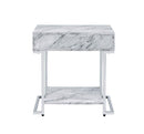 Wither White/Chrome Accent Table - Ornate Home