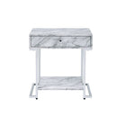 Wither White/Chrome Accent Table - Ornate Home