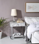 Wither White/Chrome Accent Table - Ornate Home